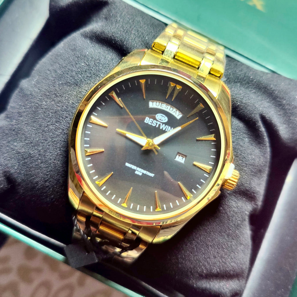 BestWin Men’s Classic Stainless Steel Watch (Day & Date)