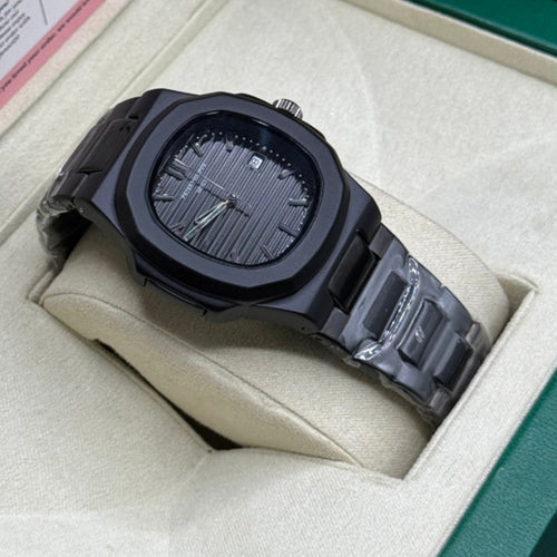 Patek Philippe Stainless Steel Watch – Black Matte Dial