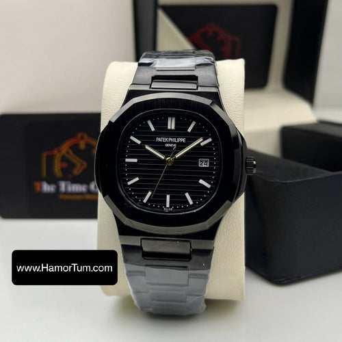 Patek Philippe Stainless Steel Watch – Black Matte Dial