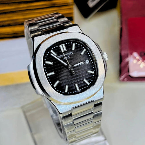 Patek Philippe Stainless Steel Watch – Silver & Black Dial Options